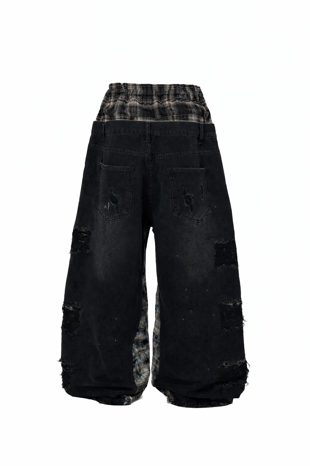 Plaid Layer Swaq Denim