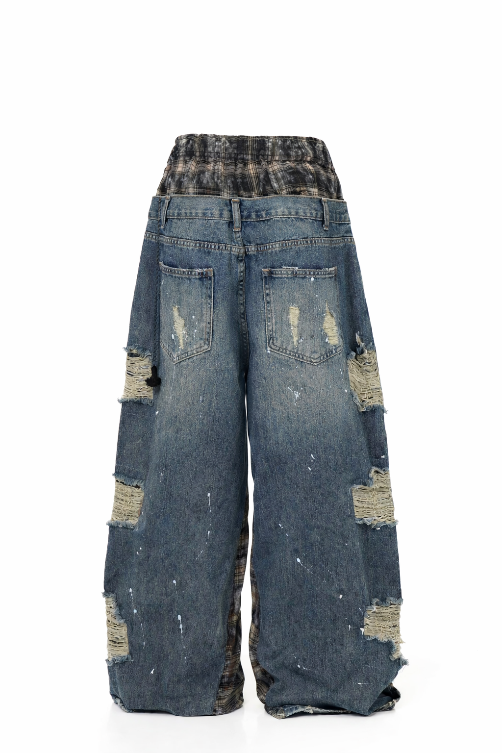 Plaid Layer Swaq Denim